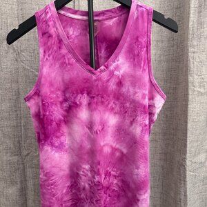 Athleta Vivid Pink Tie-Dye Athleisure Tank Top Size Small